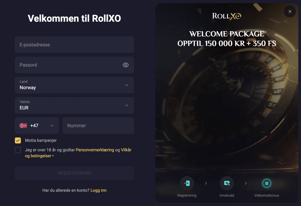 Roll XO casino login